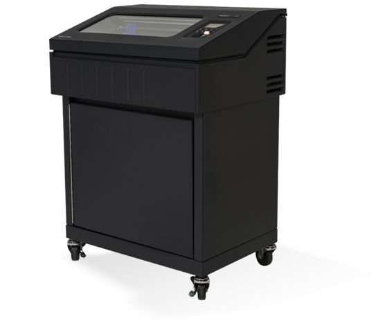 The P8000 Enclosed Pedestal combines the small footprint and ease of forms retrieval of a pedestal printer with an acoustically sealed front enclosure for less noise emissions.