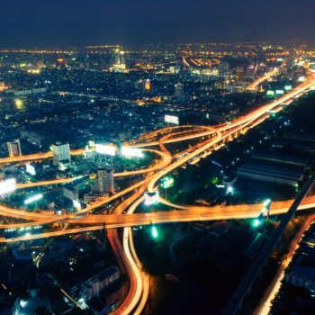 Bangkok city at twilight top view